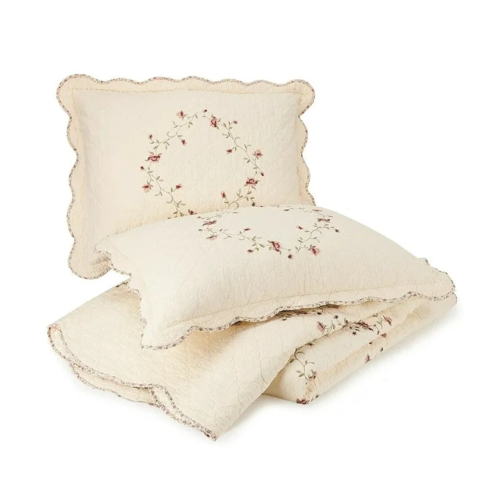Better Homes & Gardens Hannalore 2-Piece Standard Shams Pair Cotton Ivory Floral